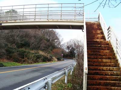 日本平パークウェイの歩道橋の写真