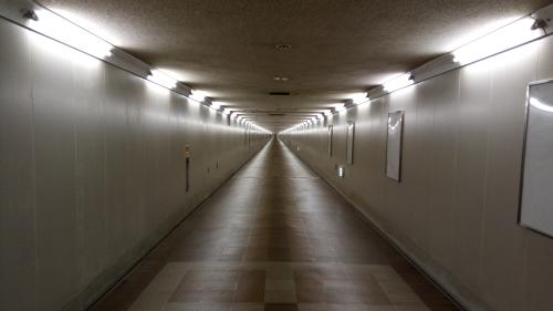 東成田駅と空港第2ビル駅を結ぶ地下道の写真